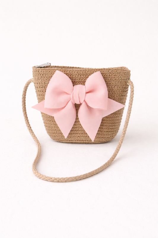 Little Sweetheart Bow Bag -Blush Biscuit