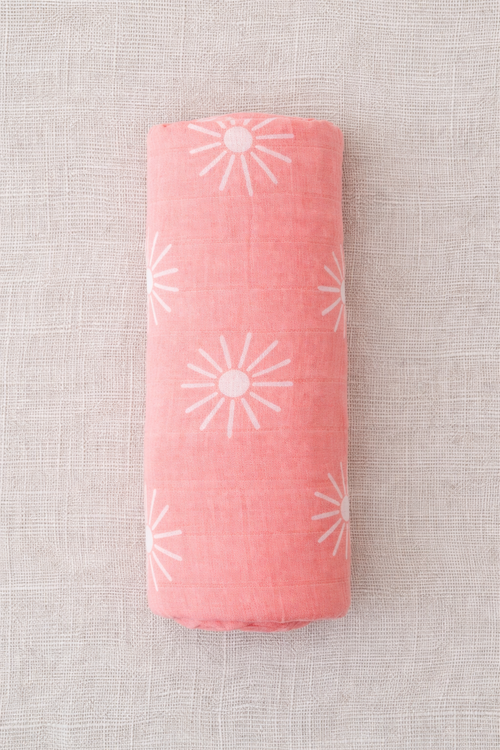 Pink Sun Muslin Swaddle