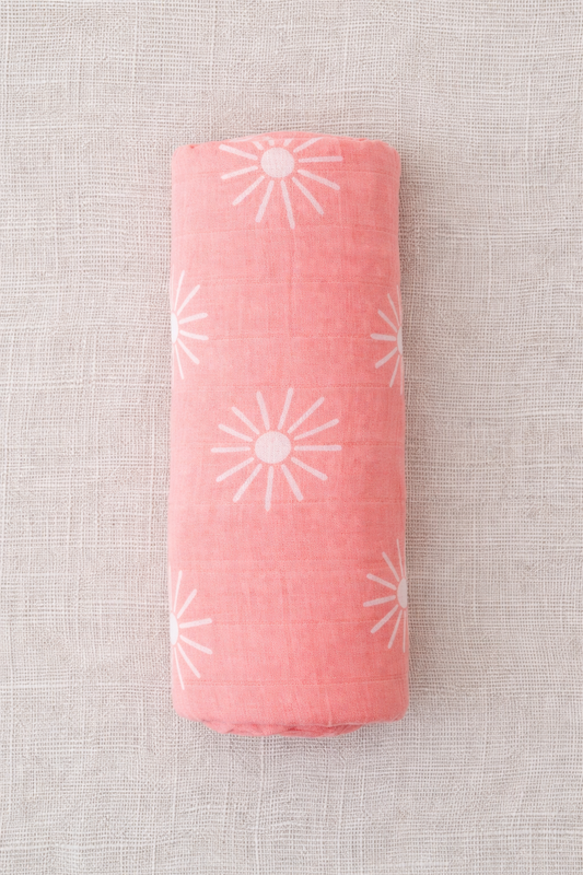 Pink Sun Muslin Swaddle