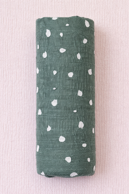 Sage Speckle Muslin Swaddle