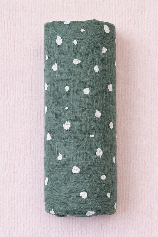 Sage Speckle Muslin Swaddle